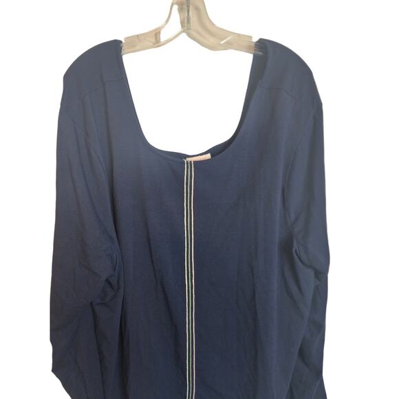 Lacey Chabert Collection Stretchy Top, 3X, NWT, Dark Blue - Picture 2 of 8